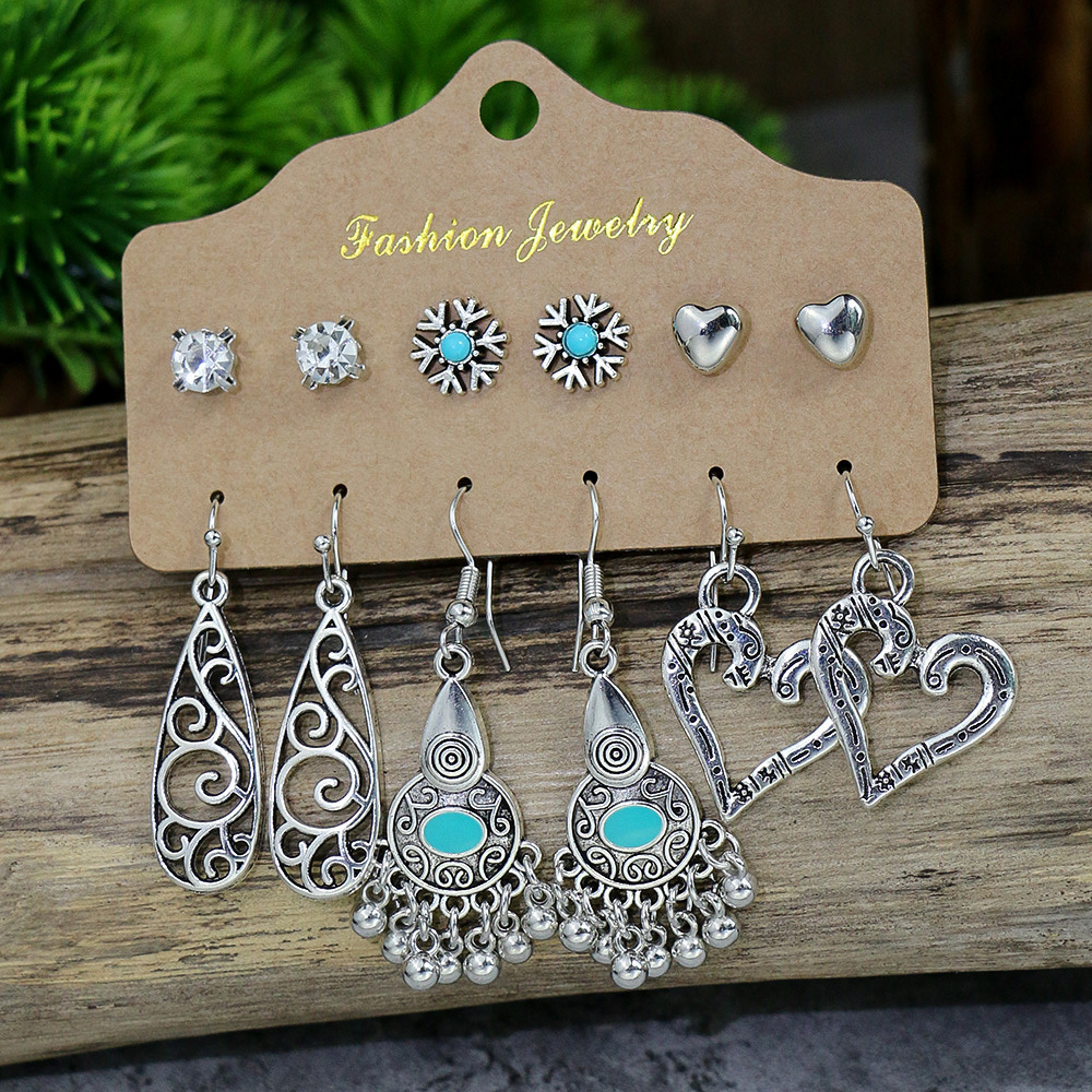 Vintage Style Leaf Turquoise Earrings